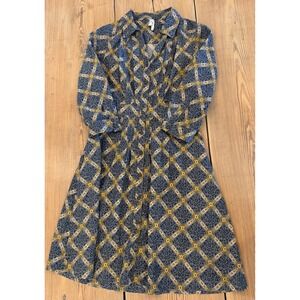 Maeve by Anthropologie‎ Wightwick Manor Corduroy Geometric Button Midi Dress 6
